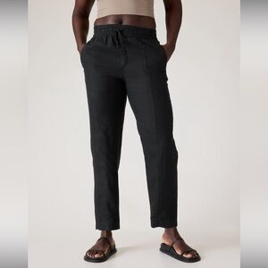 NWT Athleta Retreat Linen Ankle Pant, black, S